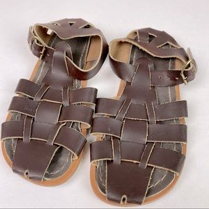 Hoy Way SaltWater Sandals brown leather Sz 11